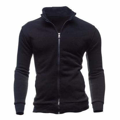 Men's Hooded Zipper Jacket Slim Fit Warm Coat