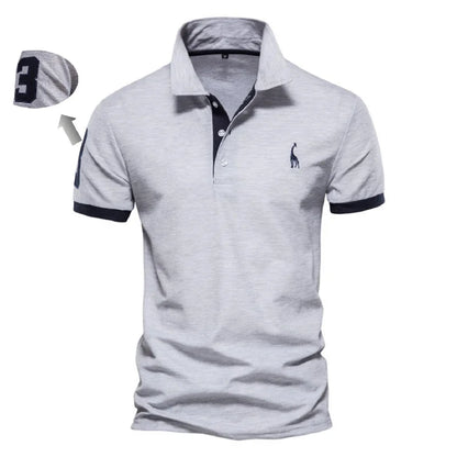 Cotton Polo Shirts for Men Casual Solid Color Slim Fit