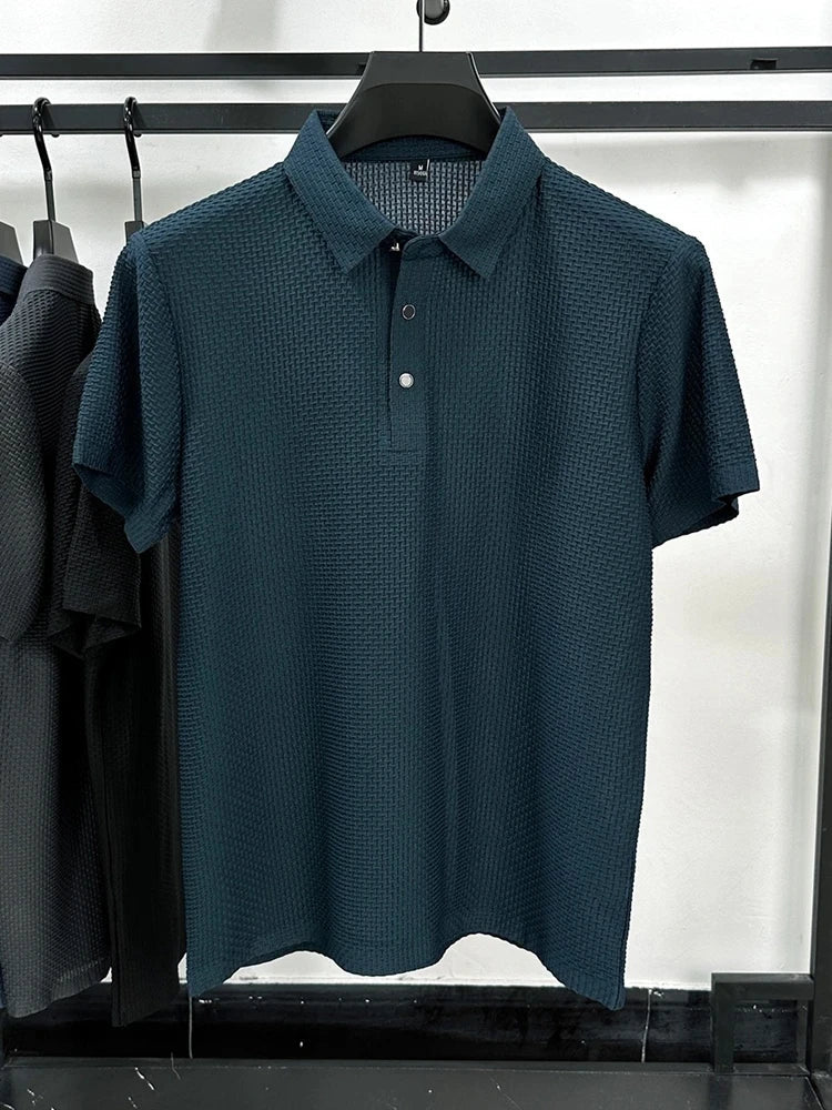 Men's Short Sleeve Top summer Ice Silk Breathable Polo T-shirts