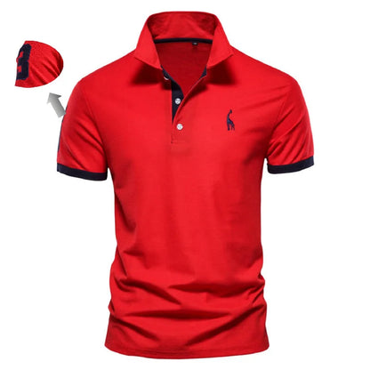 Cotton Polo Shirts for Men Casual Solid Color Slim Fit