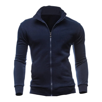 Men's Hooded Zipper Jacket Slim Fit Warm Coat