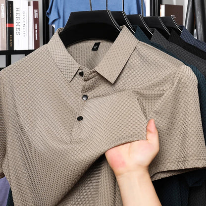 Men's Short Sleeve Top summer Ice Silk Breathable Polo T-shirts