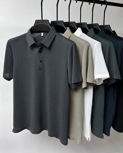 Men's Short Sleeve Top summer Ice Silk Breathable Polo T-shirts