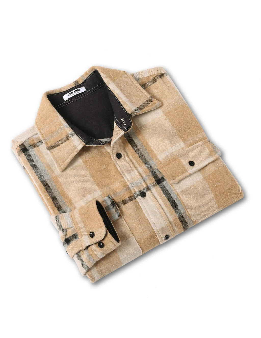 Mens Long Sleeve Flannel Shirt Jacket Cotton Plaid Casual Workwear